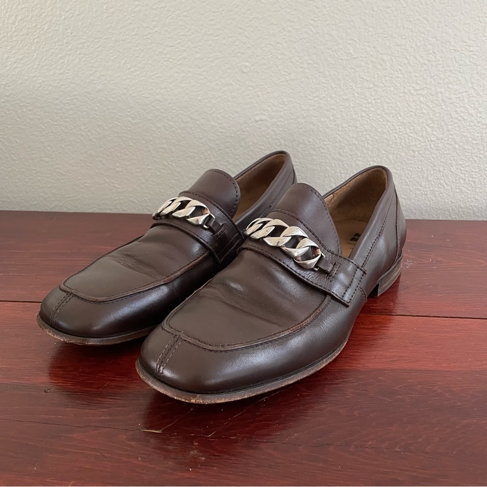 MOMA Brown Square Toe Chain Loafers size EU40